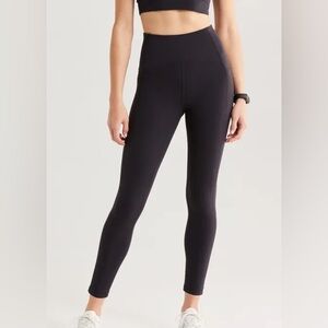 Zella Thrive Studio Luxe High Waist Rib 7/8 Leggings w/ Pockets - Black sz Small